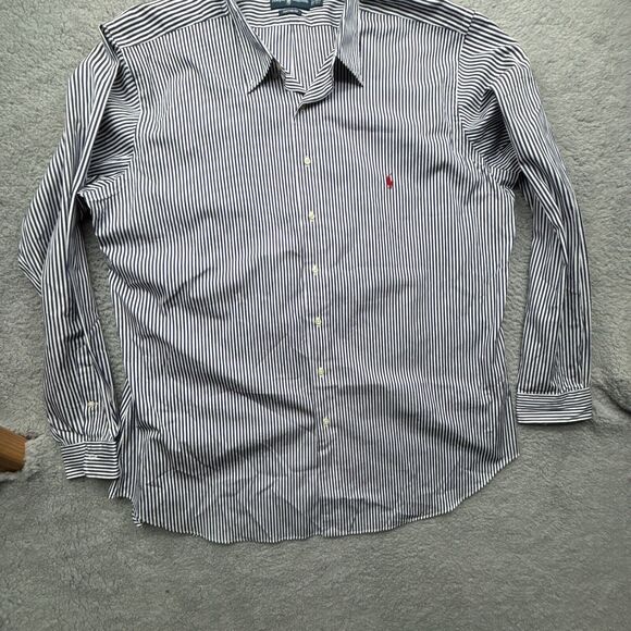 Ralph Lauren Shirt Mens 3XLT Blue Striped Long Sleeve Oversized - Picture 3 of 11